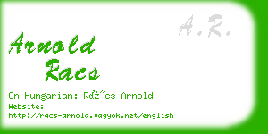 arnold racs business card